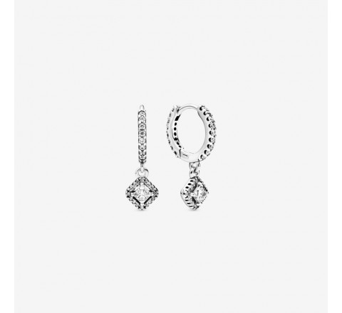 PENDIENTES PANDORA PLATA CUADRADO CIRCONITAS 298503C01