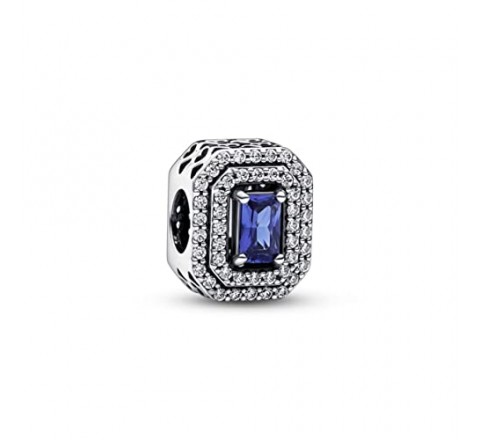 CHARM PANDORA PLATA RECTANGULO AZUL CIRCONITAS 792385C01