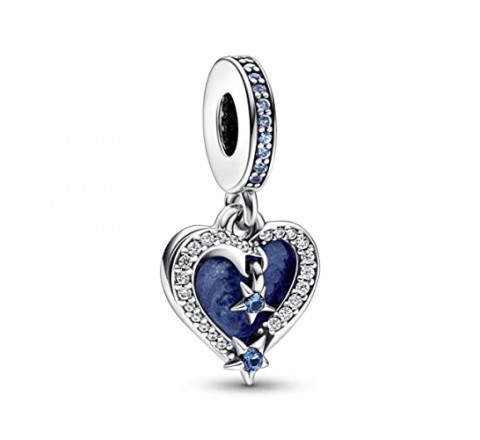 CHARM PANDORA PLATA DOBLE CORAZON ESTRELLA FUGAZ 792356C01