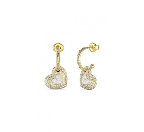 PENDIENTES GUESS ACERO DORADO CORAZON JUBE04019JWYGWHT-U