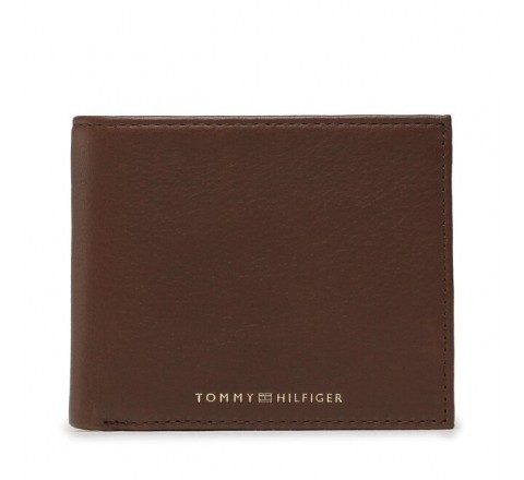 BILLETERA TOMMY HILFIGER MARRON LOGO DORADO AM0AM10989 GT8