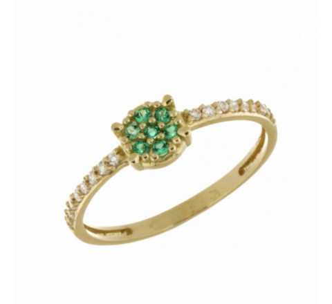 ANILLO ORO AMARILL CON ESMERALDA 40-6837-E-S