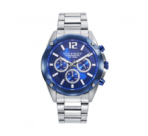 RELOJ VICEROY CRONO ACERO IP AZUL 401397-35