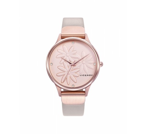 RELOJ VICEROY 461118-97 CORREA PIEL CAJA CHAPADO ROSADO