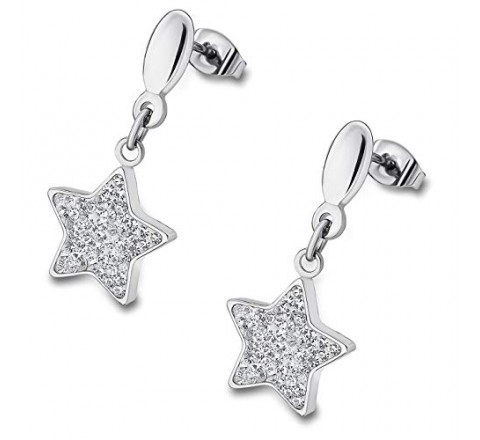 PENDIENTES LOTUS ACERO ESTRELLAS CIRCONITAS LS1864/4/1