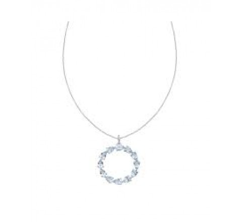 COLLAR PLATA CIRCULO DE 3CM DE TOPACIOS AZULES 00511421