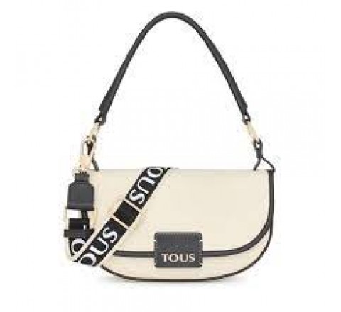 BANDOLERA-BAGUETTE TOUS HALFMOON BEIGE-NEGRO 2001786701