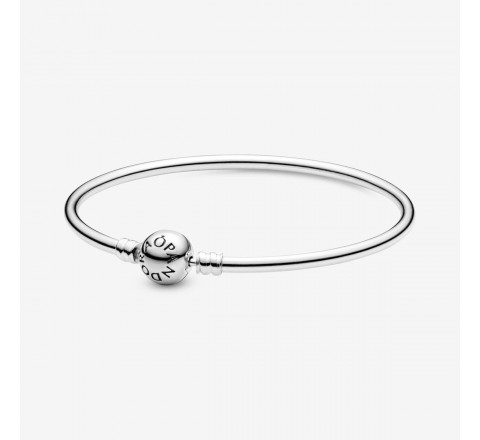 PULSERA PANDORA PLATA RIGIDA BROCHE BOLA LISO 590713-17