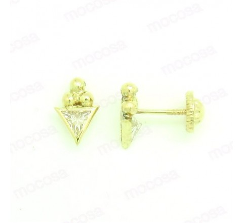 PENDIENTES ORO DOS TRIANGULOS CIRCONITAS MOCOSA 6100827