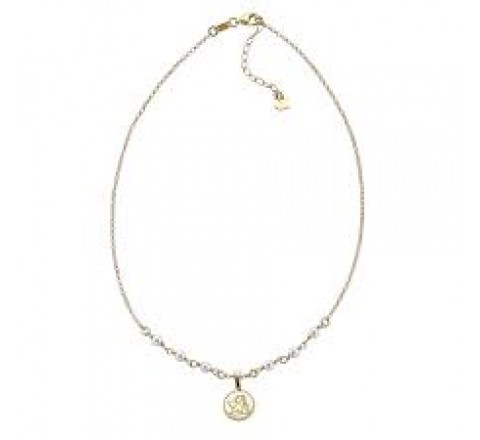 GARGANTILLA PLATA DORADA MEDALLA ANGEL Y PERLAS 00511710