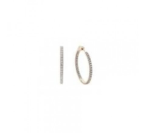 PENDIENTES PLATA ROSADA ARO CON CIRCONITAS 00507316