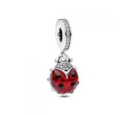 CHARM PANDORA PLATA MARIQUITA ROJA 792571C01