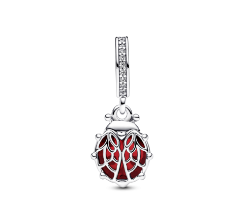 CHARM PANDORA PLATA MARIQUITA ROJA 792571C01