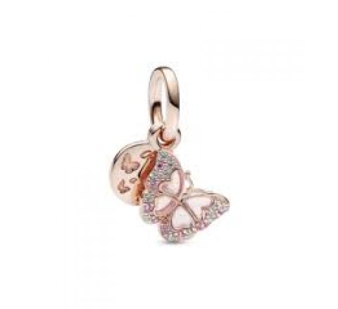 CHARM PANDORA PLATA ROSADA DOBLE MARIPOSA 782555C01