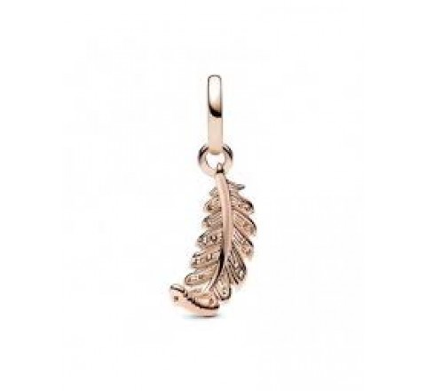 CHARM PANDORA PLATA ROSADA PLUMA CURVADA FLOTANTE 782578C01