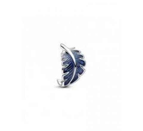 CHARM PANDORA PLATA PLUMA CURVADA AZUL 792576C01