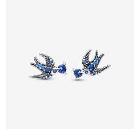 PENDIENTES PANDORA PLATA GOLONDRINA AZUL 292568C01