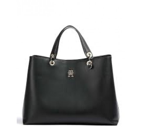 BOLSO TOMMY HILFIGER NEGRO LOGO DORADO AW0AW14784 BDS