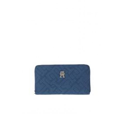 BILLETERA TOMMY HILFIGER AZUL LOGO DORADO AW0AW14640 DBX