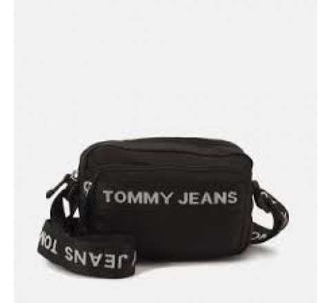 BANDOLERA TOMMY HILFIGER NEGRA LETRAS BLANCAS AW0AW14547 0GJ