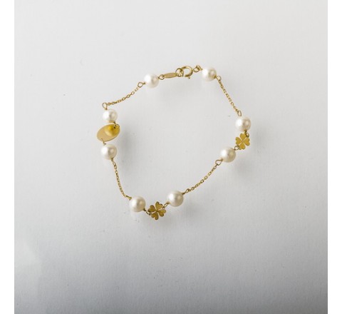 PULSERA ORO 18KTES OVALADA CON PERLAS CULTIVADAS 70645PU/A/PE