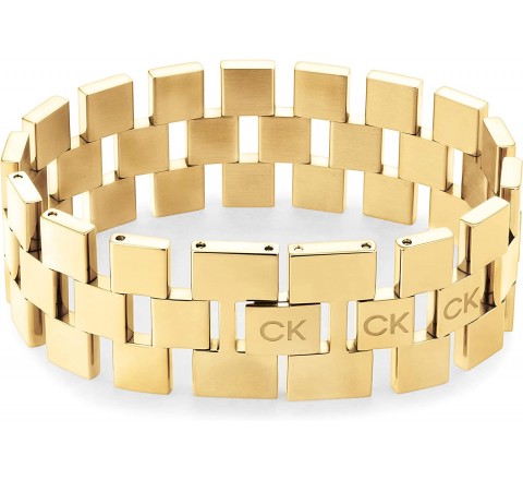 PULSERA CALVIN KLEIN ACERO DORADO ANCHA 35000244