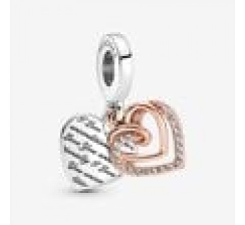 CHARMS PANDORA PLATA DOBLE CORAZONES ENTRELAZADOS 781062C01