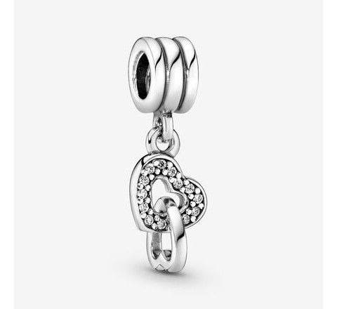 CHARM PANDORA PLATA CORAZONES ENTRELAZADOS 791242CZ
