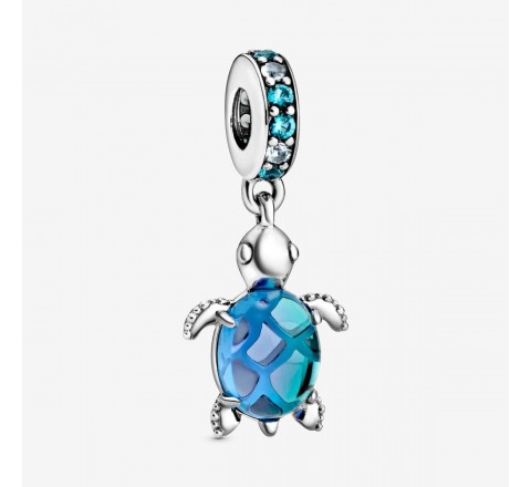 CHARMS PANDORA PLATA TORTUGA PIEDRA CRISTAL AZUL 798939C01