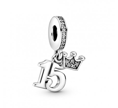 CHARMS PANDORA PLATA NUMERO 15 CON CORONA 799540C01