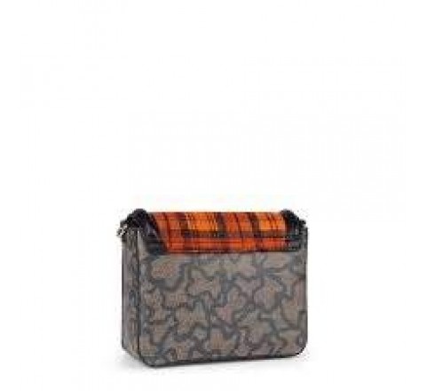 BANDOLERA TOUS S 095900726 K ICON TARTAN NARANJA-NEGRO