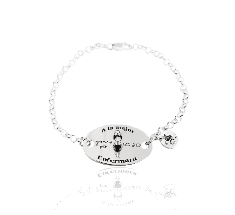 PULSERA PLATA CADENA "A LA MEJOR ENFERMERA" 8501620675