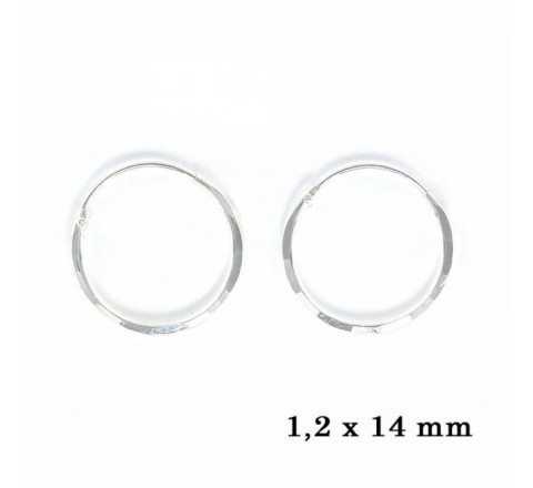 PENDIENTES PLATA LISA ARO FACETADO 1,2 X 14MM 9103354