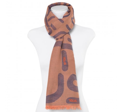 FOULARD TOUS 200X100.DOROMY.JACQUARD.ROSA-AZUL.095920223