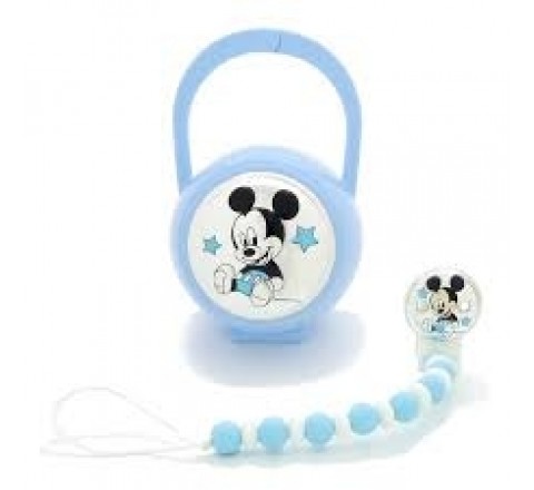 Disney Baby - Mickey Mouse - Clip para chupete+ portachupe de plata