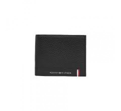 CARTERA TOMMY HILFIGER PIEL NEGRA Y LOGO AM0AM10234BDS