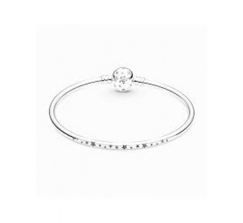 PULSERA PANDORA PLATA RIGIDA BROCHE ESTRELLAS 590009C01-21