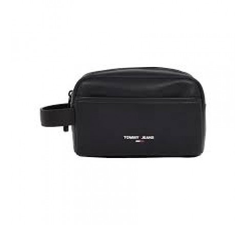 BOLSA ASEO TOMMY HILFIGER CABALLERO PIEL NEGRA AM0AM10419BDS