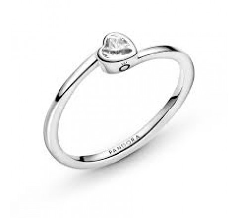 ANILLO PANDORA 199267C02-54 DE PLATA CON CORAZON Y CIRCONITA