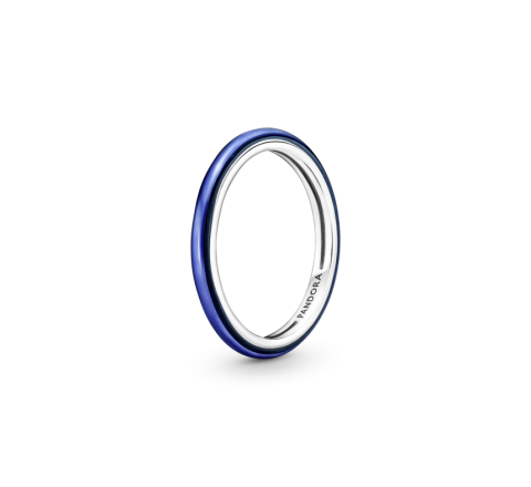 ANILLO PANDORA PLATA ESMALTE AZUL Nº14 199655C02-54