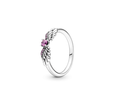 ANILLO PANDORA PLATA ALAS ANGEL ROSA Nº14 198500C02-54