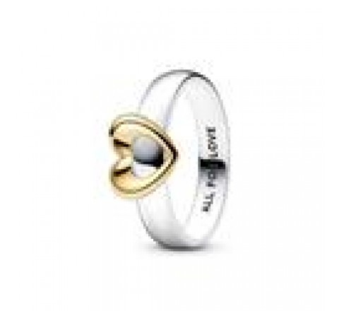 ANILLO PANDORA PLATA BICOLOR CORAZON DESLIZANTE 162504C00-52