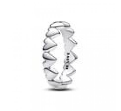 ANILLO PLATA PANDORA 193427C00-54 FILA DE CORAZONES
