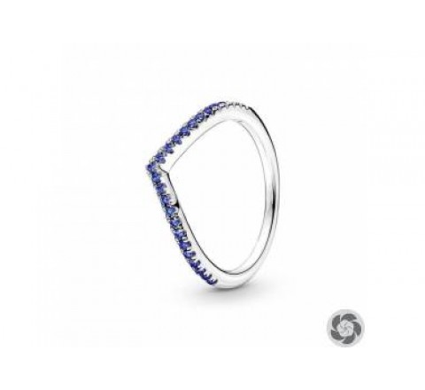 ANILLO PANDORA PLATA CIRCONITAS AZUL Nº16 196316C02-56