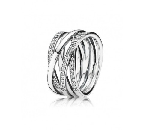 ANILLO PANDORA PLATA ENTRELAZADO CIRCONITAS N?16 190919CZ-56