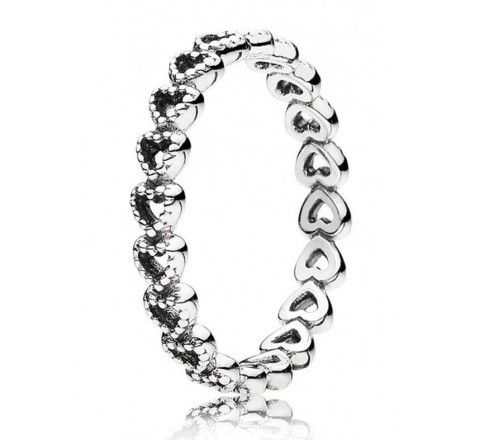 ANILLO PANDORA PLATA CORAZONES Nº14 190980-54