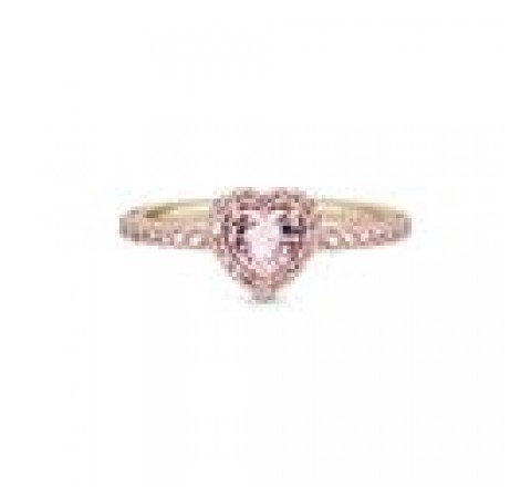ANILLO PANDORA CORAZON BRILLANTE ELEVADO ROSA 188421C04-50