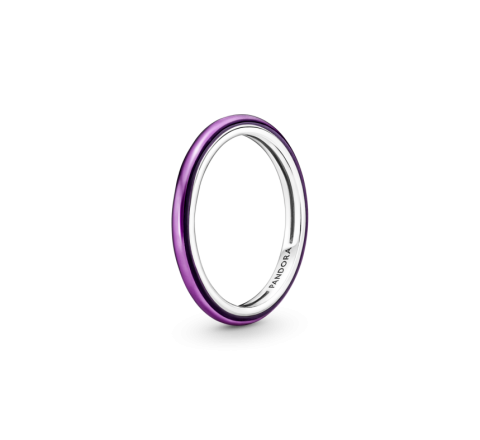 ANILLO PANDORA PLATA ESMALTE PURPURA Nº14 199655C01-54