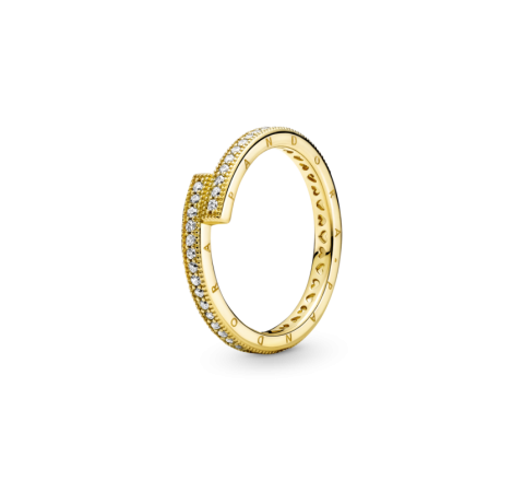 ANILLO PANDORA PLATA DORADA CIRCONITAS Nº14 169491C01-54