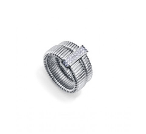 ANILLO VICEROY ACERO TUBOGAS CIRCONITAS 75392A01600